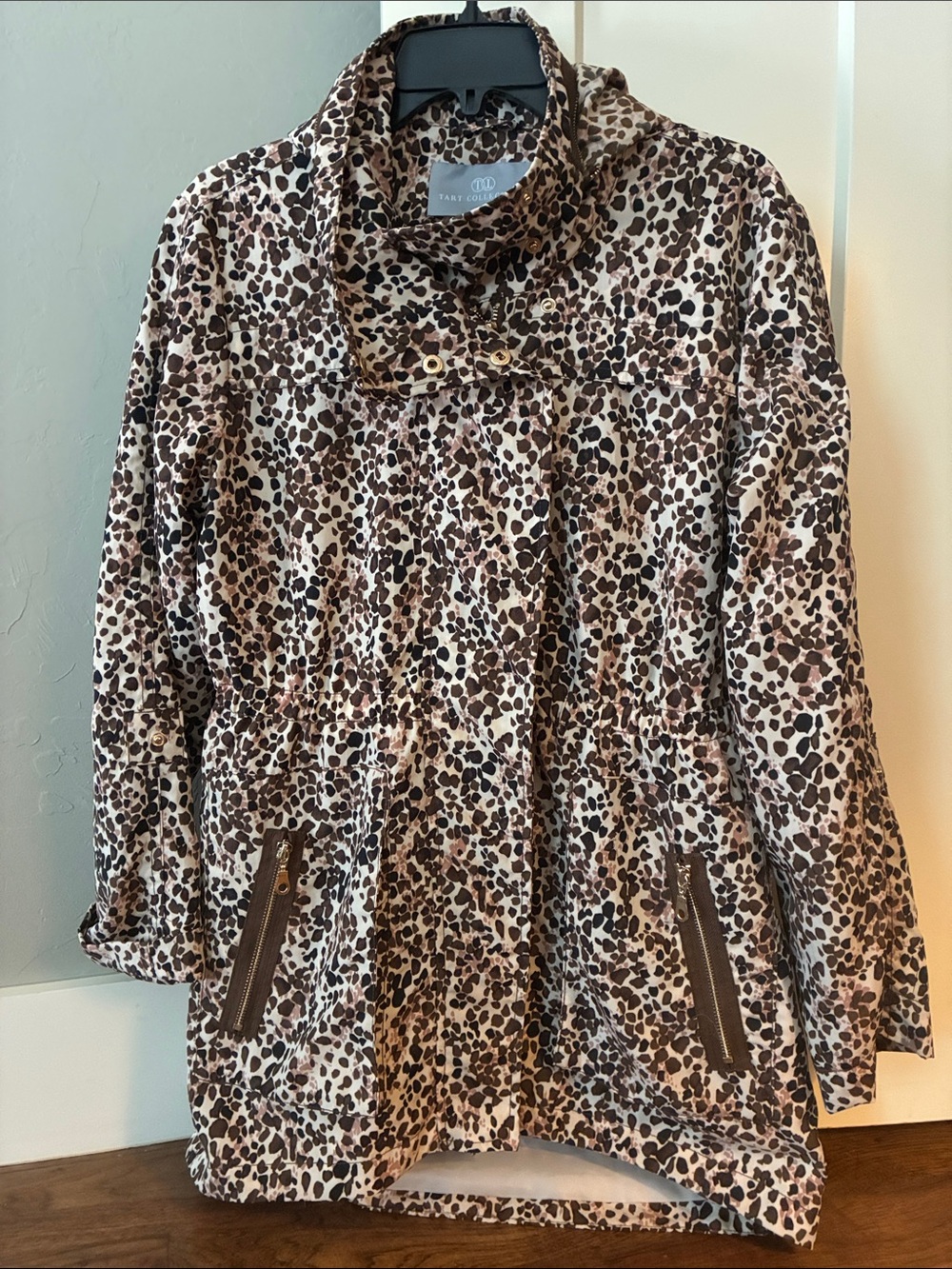 Tart Collections Leopard-Print Utility Jacket in Brown, Black & Cream